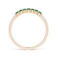 thumbnail image 2 of Angara Rings - Natural Emerald Half Eternity Wedding Ring in 14K Rose Gold for Women (Size-2mm) | May Birthstone Jewelry, Birthday, Anniversary, Jewelry Gift for Women, 2 of 11