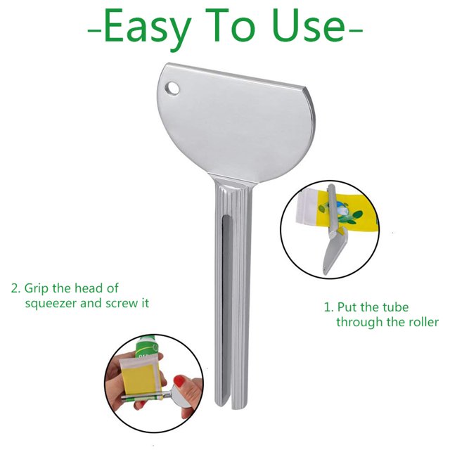 Dispensador exprimidor de pasta de dientes de metal de 3 piezas para cremas de belleza, pasta de dientes y tintes para el cabello
