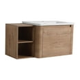 thumbnail image 5 of Noble House 40" Wall-Mounted Bathroom Vanity, White Ceramic Sink, Soft-Close Door, Storage Shelves, Imitative Oak, 5 of 10
