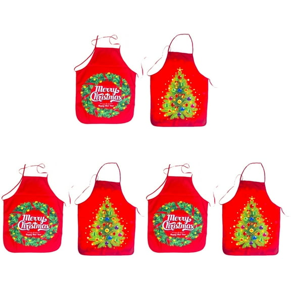 BERTDOMD 6-Pack Holiday Kitchen Aprons for Adults with Christmas Tree and , Perfect for Festive Cooking