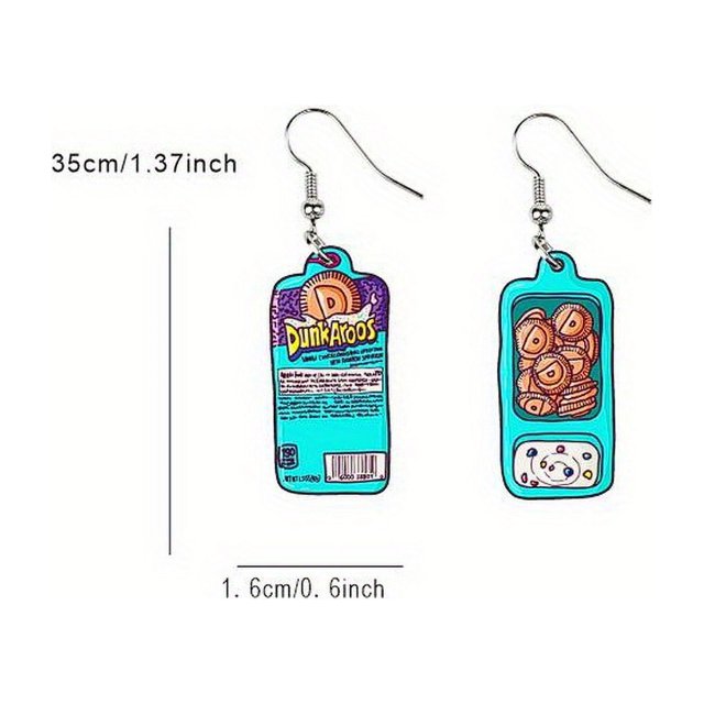 Acrylic Cute Doodle Graffiti Pattern Dangle Earrings Cartoon Style Light Weight Funny Adorable Female Gift