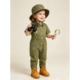 thumbnail image 6 of Miaeowve Toddler Kids Wild One Birthday Outfit One Piece Zookeeper Jumpsuit Button Down Coveralls Army Green 5T, 6 of 7