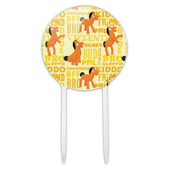 Acrylic Pokey Friend Pal Dude Bud Bro Compadre Sweetie BFF Pattern Cake Topper Party Decoration for Wedding Anniversary Birthday Graduation