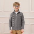 thumbnail image 5 of KAUOD Girls Full Zipper Crew Neck Sweater Ribbed Knit Thermal Stretchy Jackets Kids Winter Plain Long Sleeve Tops Clothes, 5 of 9