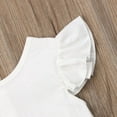 thumbnail image 4 of ITFABS Baby Girl Ruffled Flying Sleeve Bodysuit Solid Color Button Romper, 4 of 9
