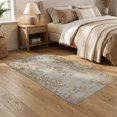 thumbnail image 2 of ODIKA 5'x7' Washable Area Rug Beige Traditional Floral Vintage Distressed Vine with Blossoms for Small Living Room, Bedroom, Easy Care, Non-Shedding, Pet Friendly, 2 of 7