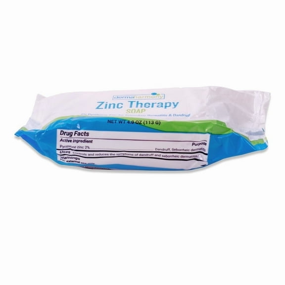 DermaHarmony 2% Pyrithione Zinc (ZnP) Bar Soap 4 oz for Seborrheic Dermatitis and Dandruff