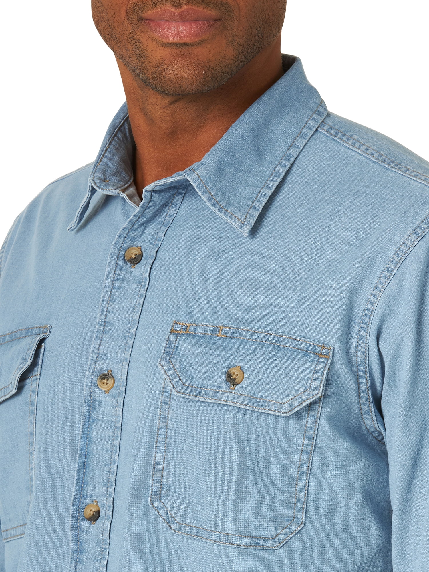 Wrangler Men's Comfort Flex Twill Long Sleeve Shirt - Walmart.com
