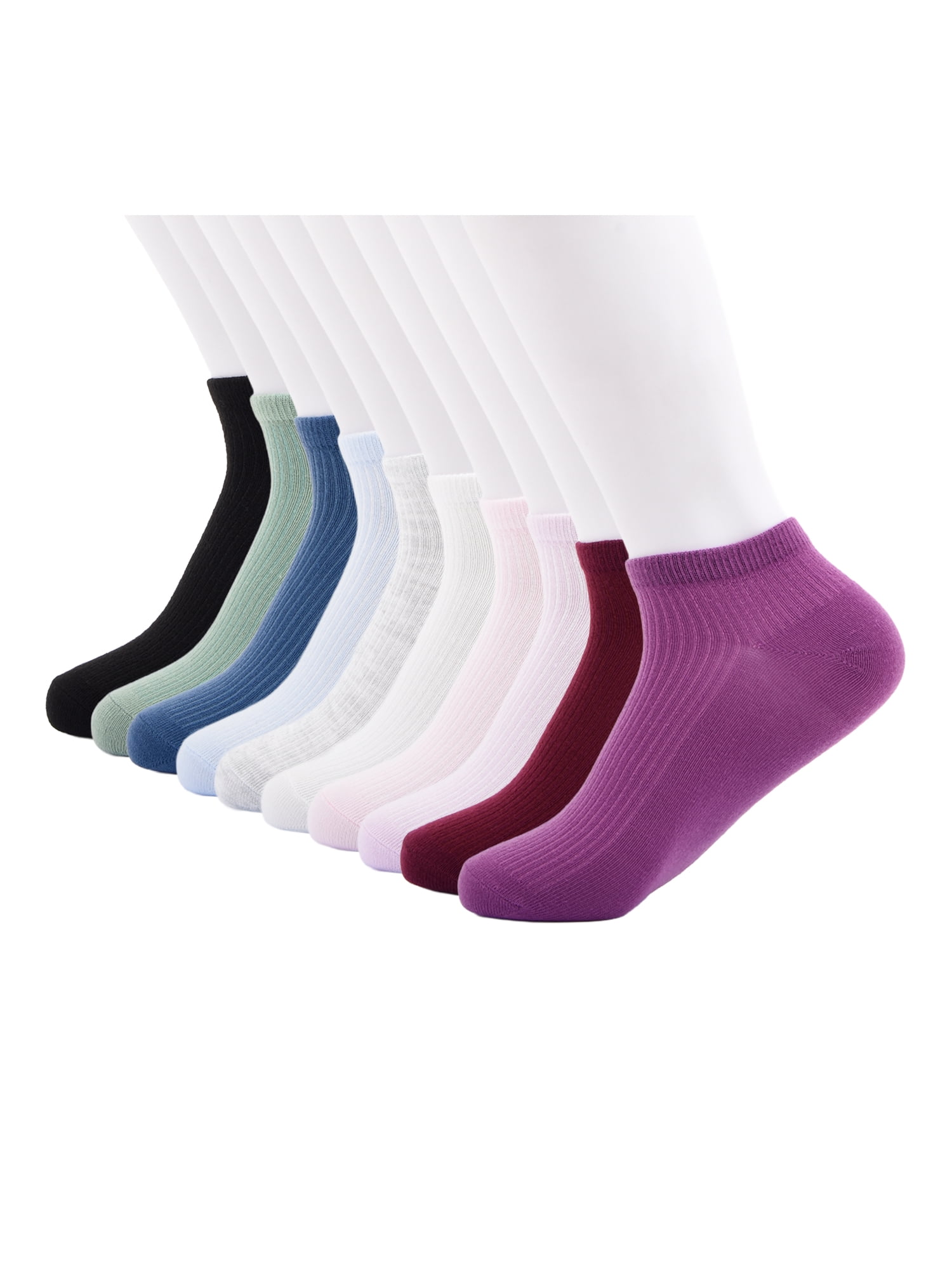 No Boundaries Women’s Low Cut Socks, 10 Pack, Shoe Sizes 4-10