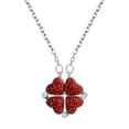 thumbnail image 3 of ¡Última Oportunidad de Ahorro!, Collar con colgante de trébol de cuatro hojas con forma de corazón y cadena de clavícula llena de diamantes, colgante rojo Akmoler, 3 of 8