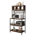 thumbnail image 2 of Zimtown 5 Tiers Bakers Rack Industrial Kitchen Island Microwave Oven Cart Coffee Bar Stand with Storage Shelves & 10 S-Hooks, Rustic Brown Finish, 2 of 11