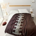 thumbnail image 3 of Football Blanket for Boys Football Lover Gift Ideas Soft Fleece Throw Blanket Green Football Stuff Bedroom Decor - 40x50 Inch, 3 of 6