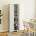 thumbnail image 2 of HOMCOM Armoire de Garde-Manger de 72 Pouces, Armoire de Garde-Manger de Cuisine avec 4 Portes, Blanc, 2 of 10