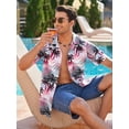 thumbnail image 6 of sogami Regular Fit Short Sleeve Shirts Tropical Hawaiian Tops for Men Leaf Pattern, 6 of 7