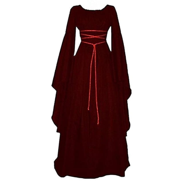 Robe Maxi Médiévale Renaissance d'Halloween pour Femmes, Costume Gothique