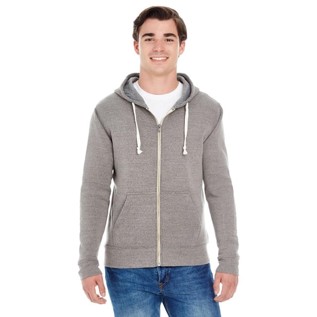J America Adulte Triblend Sweat à Capuche en Polaire à Fermeture Éclair Complète