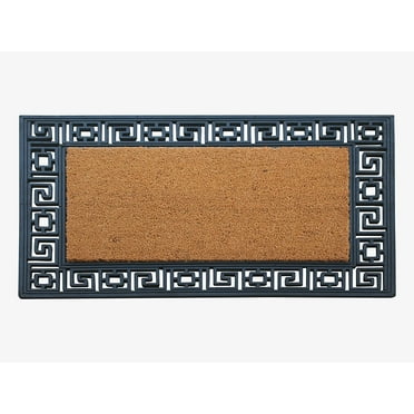 A1HC Natural Coir and Rubber Door Mat, 24x36, Thick Durable Doormats for Indoor Outdoor Entrance, Heavy Duty, Low Profile Easy to Clean, Long Lasting, Front Porch Entry Rug, Black (RC184NW-24X36)