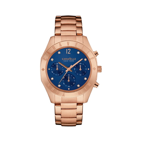 Caravelle New York Women's Chronograph Rose Gold-Tone Stainless Steel Watch 44L192