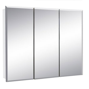 Design House Wall Mount 36" Cyprus Bathroom Mirror Medicine Cabinet, Clear Gloss