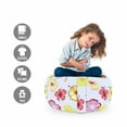 thumbnail image 2 of Floral Country Storage Toy Bag Chair, Repeated Motifs of Hibiscus Petals on a Soft Tone Background, Stuffed Animal Organizer Washable Bag, Small Size, Dark Coral and Pale Green, by Ambesonne, 2 of 3