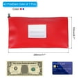 thumbnail image 2 of 11x6 Inch Money Bags with Zipper, 2Pcs PU Leather Cash Deposit Bank Pouch Envelopes Check Wallet for Coin Cosmetics Invioce Bill, Red/Blue, 2 of 6