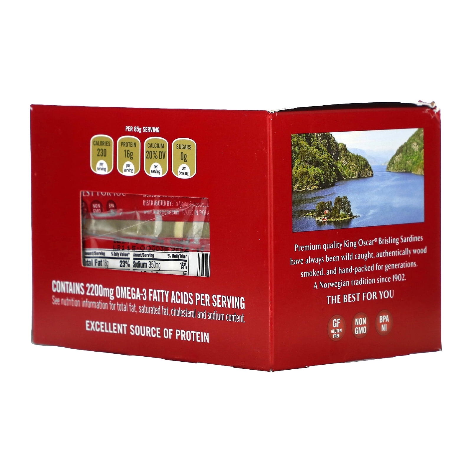King Oscar Wild Caught Sardines in Extra Virgin Olive Oil 4 - 3.75 oz Cans