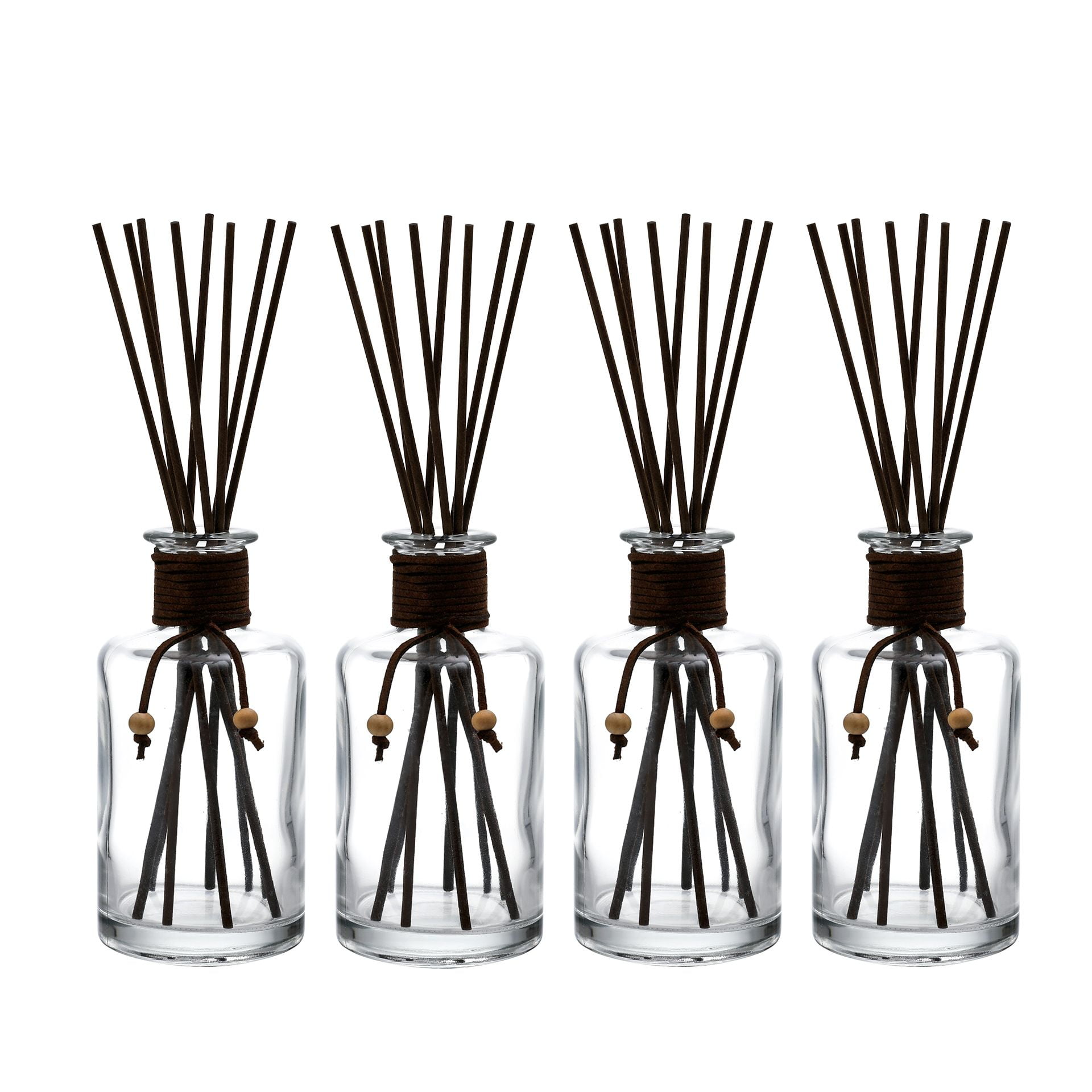 7.5 Ounce Glass Diffuser Bottles with 32 pcs Brown Fiber Sticks, 2.75 X