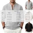 thumbnail image 3 of LEKWK Full Zip Sweater Cardigan for Men Knit Long Sleeve Stand Collar Ribbed Knitwear Warm Thermal Pullover Jacket Top for Fall Winter Outdoor Layering Daily Outfits Gray XL, 3 of 5