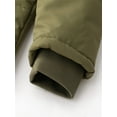 thumbnail image 4 of KVE Men's Hooded Warm Coat Thickened Padded Heavyweight Winter Parka Jacket with Detachable Fur Hood Army Green S, 4 of 9