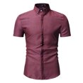 thumbnail image 1 of Lars Amadeus Camisa de lunares para hombre Camisas de vestir estampadas de manga corta con botones rojo M Unique Bargains Camisas, 1 of 6
