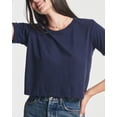 thumbnail image 4 of Real Essentials 4 Pack: Women's Cotton Short Sleeve Crop Top – Cropped Casual Crew Neck T-Shirts (Available In Plus Size), 4 of 6