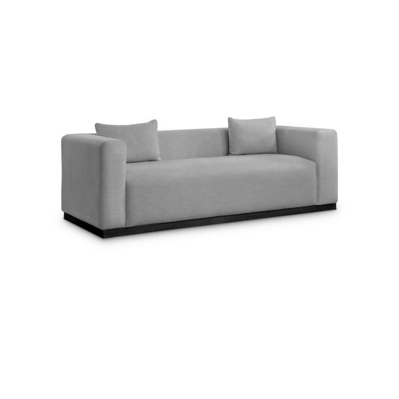 Meridian Furniture Alfie Grey Linen Textured Fabic Sofa