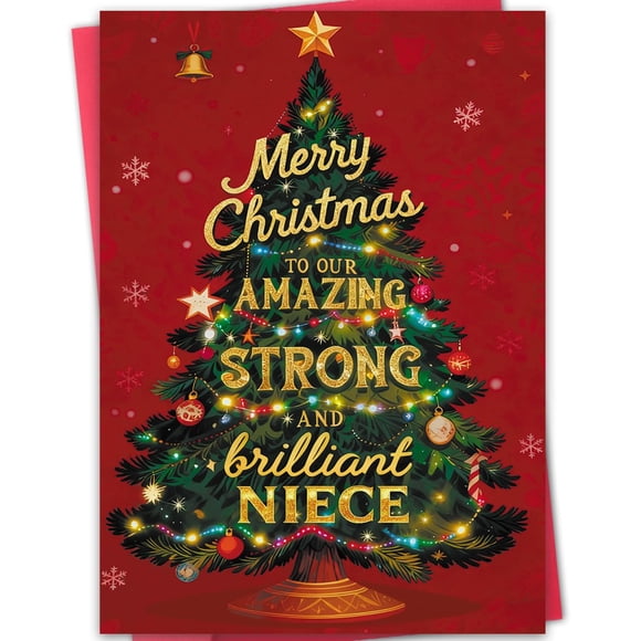 Tarjeta de Navidad Bestmelo para Sobrina 20x13,5 cm Doble Faz