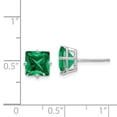 thumbnail image 2 of 14k White Gold 7mm Princess Cut Mount St. Helens Earrings, 2 of 2