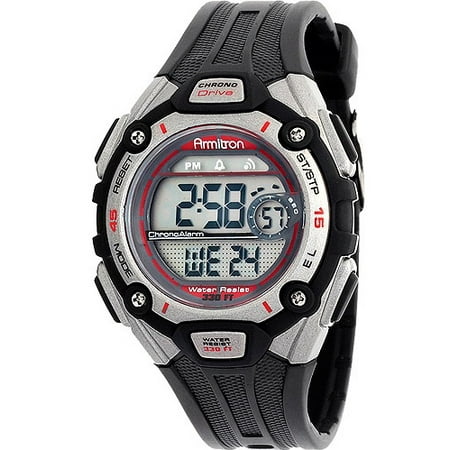Sport Unisex 456999RED Chronograph Silver-Tone and Black with Red Accents Watch