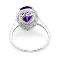 thumbnail image 3 of Natural Amethyst Yellow Tone Silver Size-10 Art Deco Pear Teardrop Vintage Style Cocktail Ring Halo CZ Wedding Engagement Ring 925 Sterling Silver Gift For Her, 3 of 6