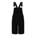 thumbnail image 6 of BADHUB Men's Washed Denim Bib Shorts Adjustable Strap Chest Pocket Romper Shorts Black XL, 6 of 8