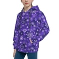 thumbnail image 2 of Fotbe New Year Snowflakes Pattern Youth Pullover Hooded Sweatshirt, Boys Hoodie, Kangaroo Pocket Hoodie for Kids Girls -Large, 2 of 6