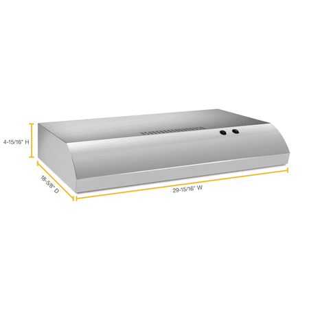 Whirlpool - 30" Recirculating Range Hood - Stainless Steel