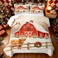 thumbnail image 2 of Erosebridal Rustic Barn Bed Spread Queen, Cow Winter Queen Coverlet Set, White Peach, 3-Piece, 1 Quilt and 2 Pillowcases, 2 of 7