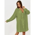 thumbnail image 6 of Women'S Beach Casual Vacation Solid Color Cardigan Bikini Swimsuit Cover Up Sun Protection Clothing Light Green One size, 6 of 7