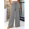thumbnail image 5 of PRETTYGARDEN Women's Wide Leg Gingham Lounge Pants Summer Casual Plaid Trousers Spring Y2K Clothes Comfy Bottoms, 5 of 10