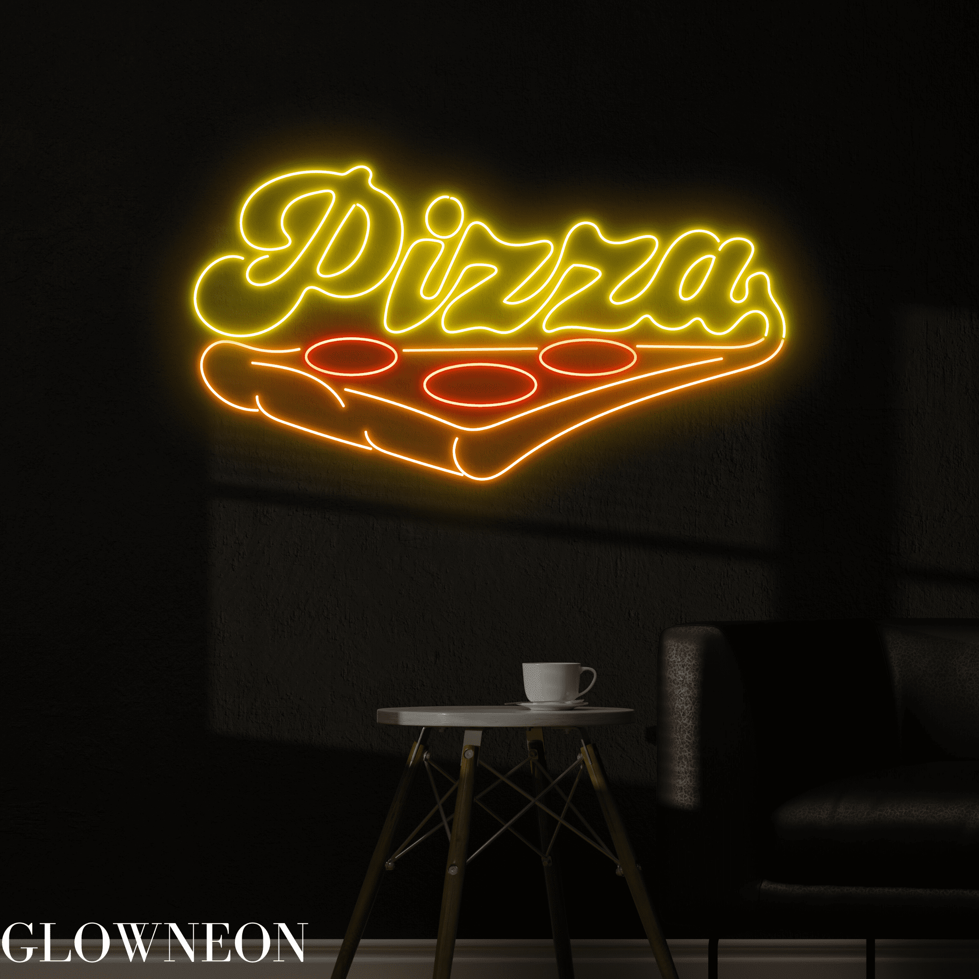 Glowneon Pizza Neon Sign, Pizzeria Open Led Sign, Italian Food Light