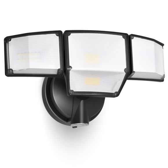 Foco LED LUTEC de 80 W, del anochecer al amanecer, 9000 lúmenes, IP65, negro