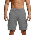 thumbnail image 2 of BVnarty Men's Summer Multi-Functional Cargo Shorts Solid Color Outdoor Casual Shorts With Multiple Pockets For Hiking And Workouts Gray S, 2 of 7