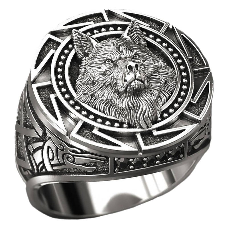 Punk Mens Stainless Steel Wolf Ring Biker Cocktail Party Jewelry Gift Size 6-12 