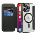 thumbnail image 3 of TECH CIRCLE for iPhone 16 Plus Flip Wallet Case 6.7" 2024, Magnetic Clear Back, Compatible with MagSafe, 3 Card Slots, RFID Blocking, Camera Lens Protector, PU Leather Protective Cover, Black, 3 of 8