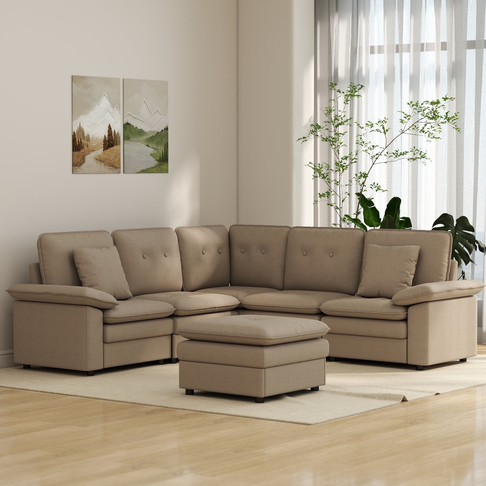 LIVING HOUSE モコアソファ Loft_Sectional_Molio_Ash_Side_