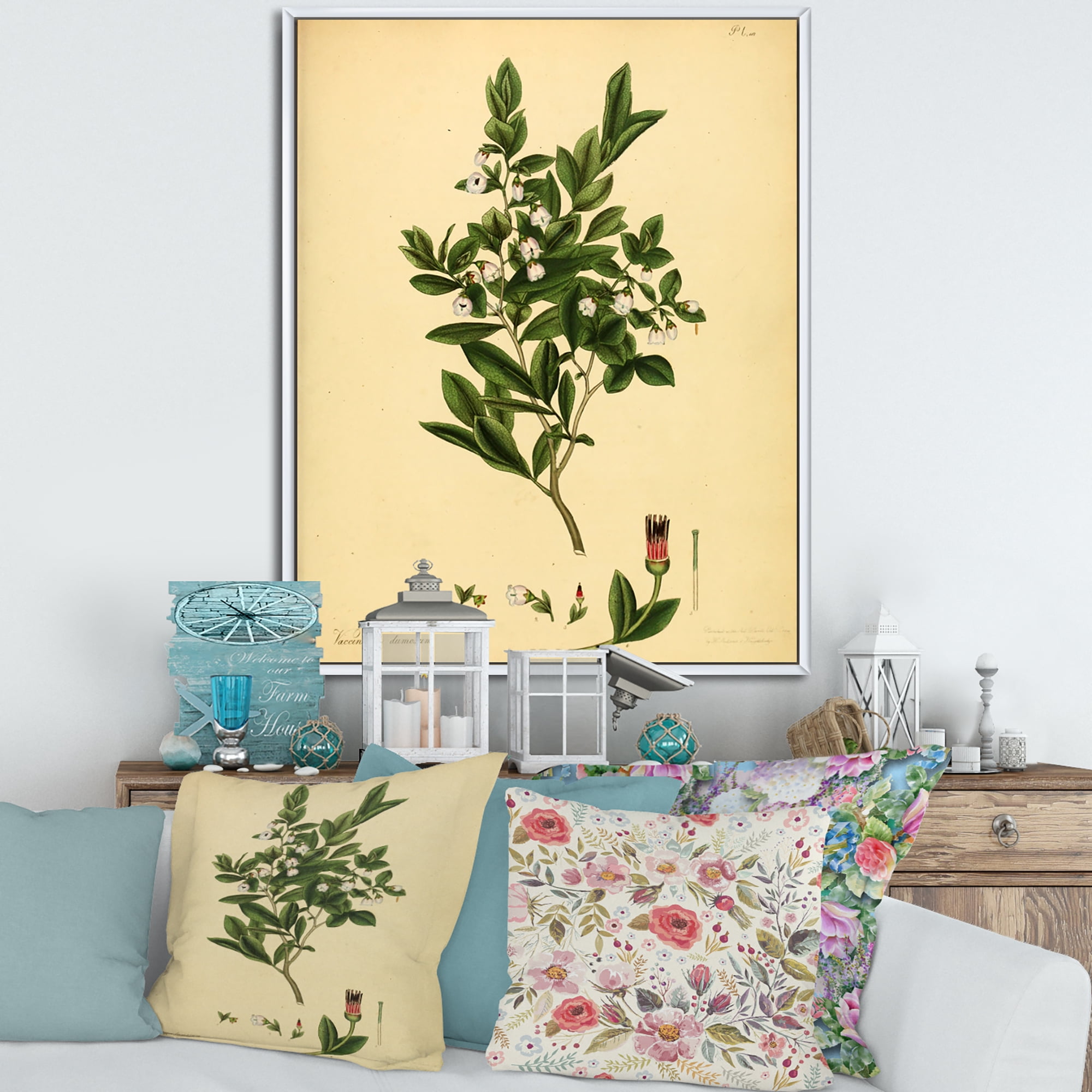 Designart 'Ancient Plant Life XXV' Traditional Framed Canvas Wall Art Print