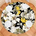 thumbnail image 2 of Fitted Round Tablecloth with Garden Style Floral Design, Elastic Edge for Secure Fit, Reusable Polyester Material, Fits 44-52 Inch Table, 2 of 7